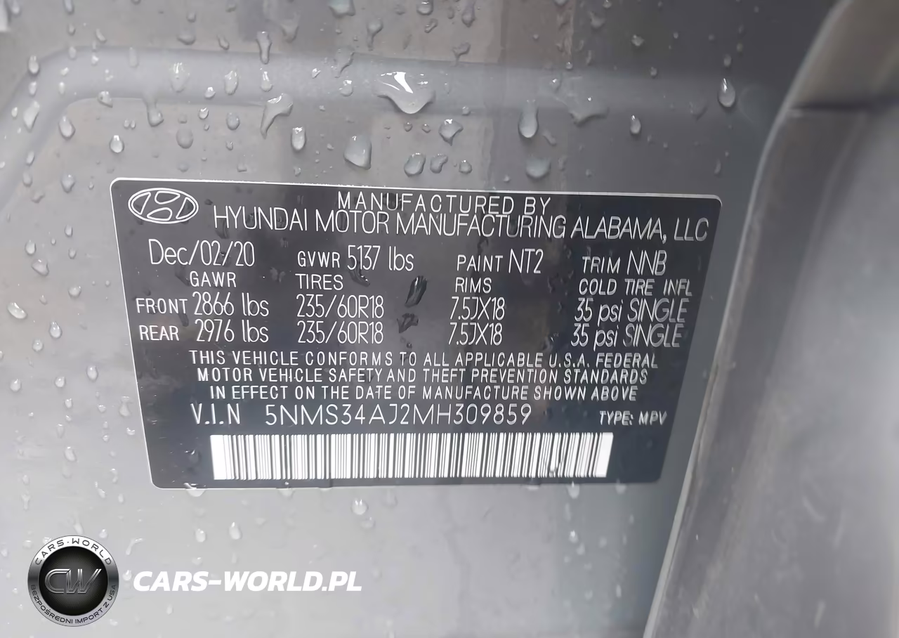 2021 Hyundai Santa Fe Sel VIN:5NMS34AJ2MH309859 - 9