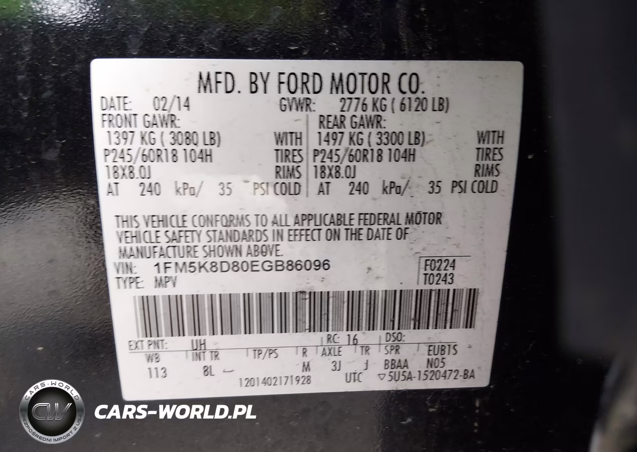2014 Ford Explorer Xlt VIN:1FM5K8D80EGB86096 - 9