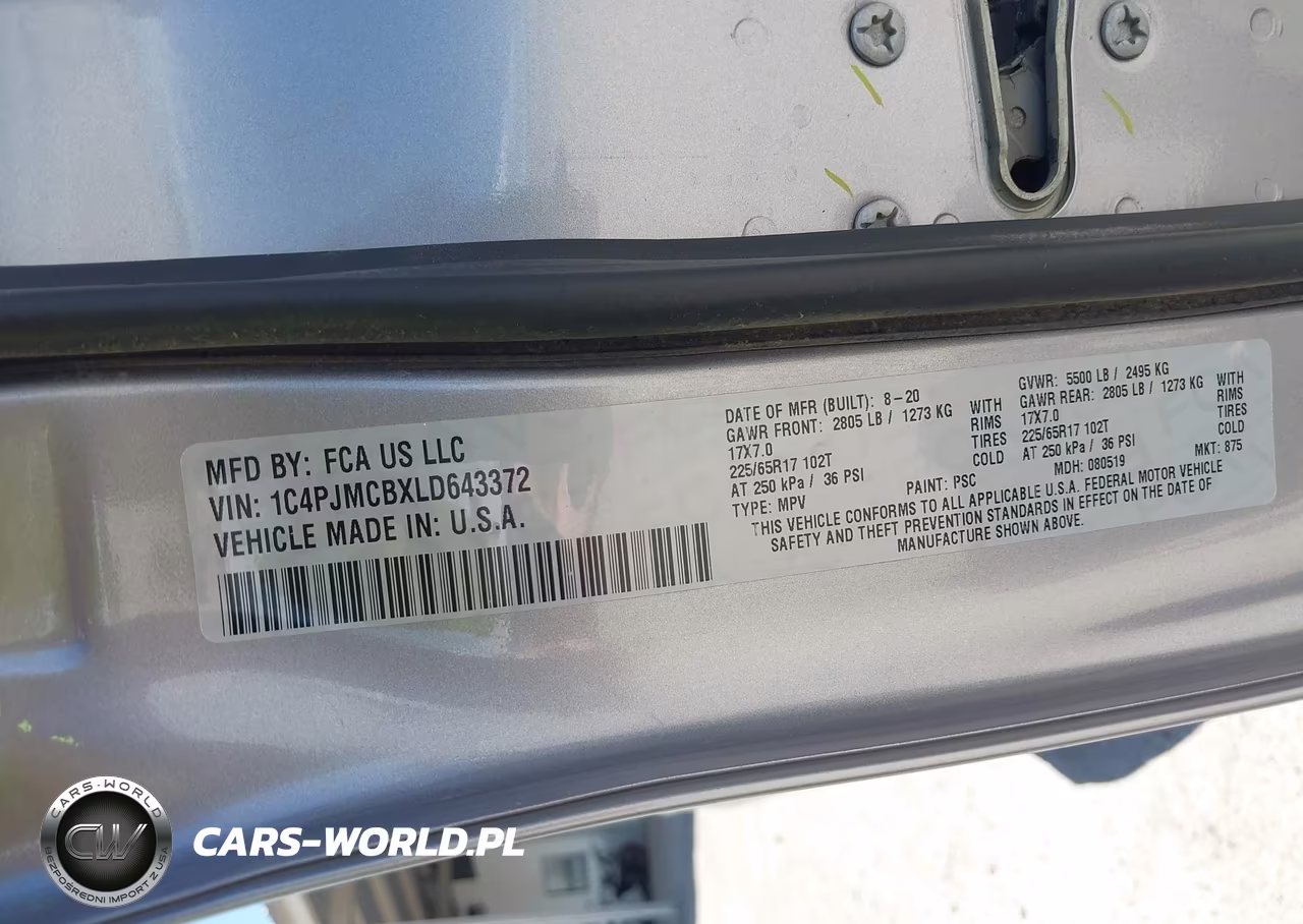 2020 Jeep Cherokee Latitude 4X4 VIN:1C4PJMCBXLD643372 - 9
