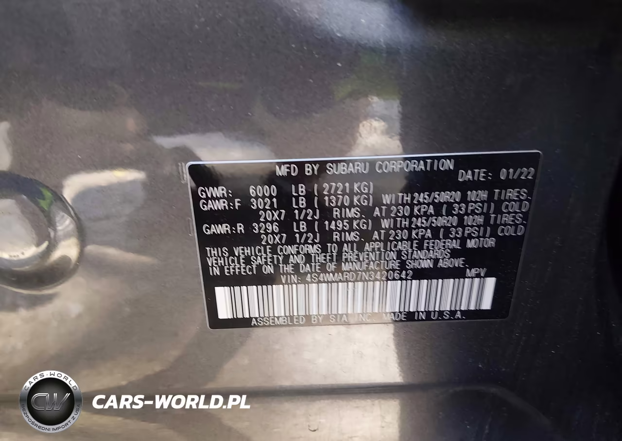 2022 Subaru Ascent Touring VIN:4S4WMARD7N3420642 - 9