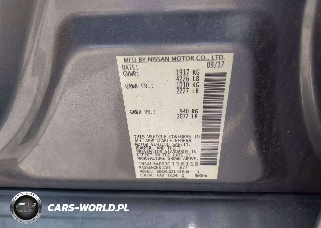 2018 Nissan Altima 2.5 S VIN:1N4AL3AP0JC116118 - 9