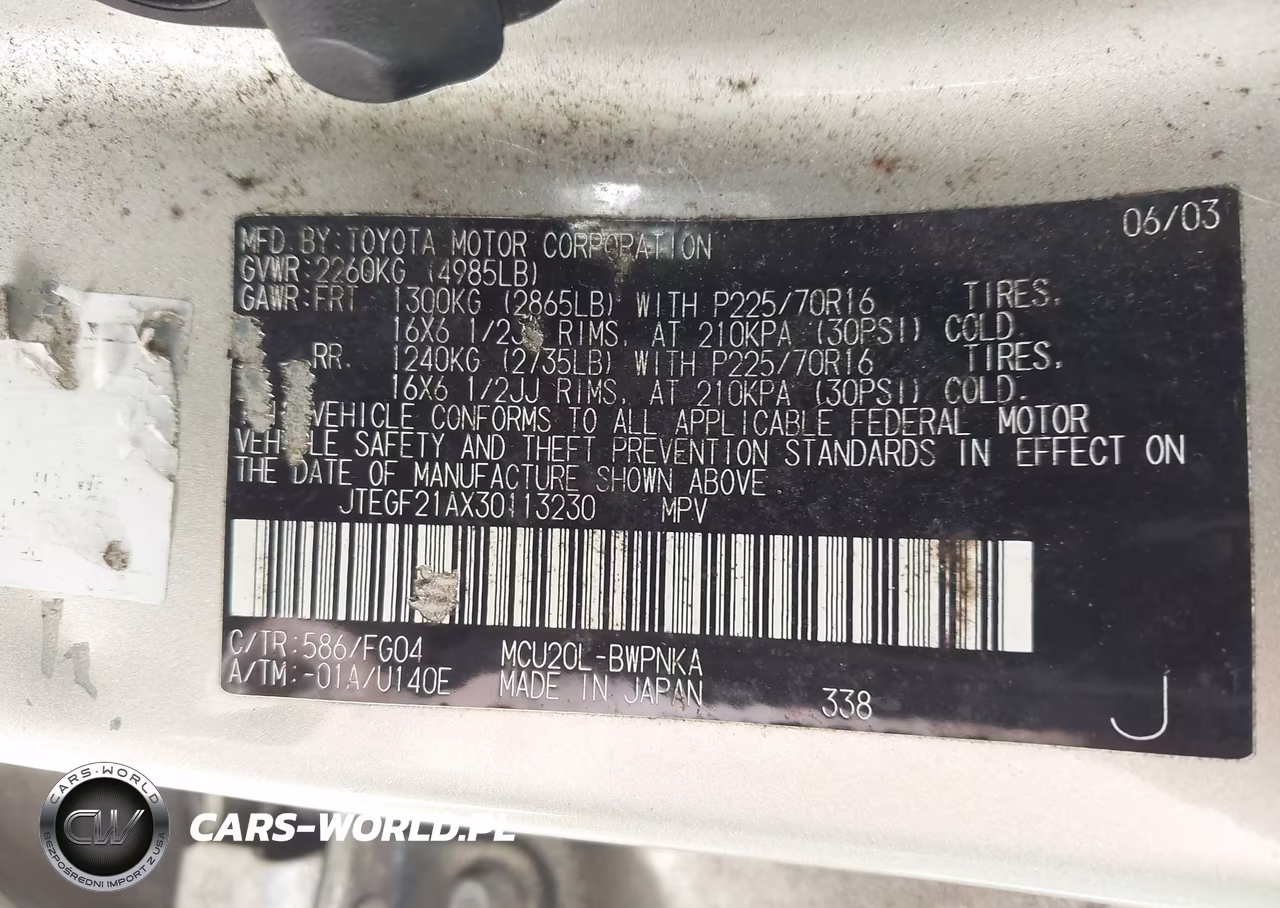 2003 Toyota Highlander V6 VIN:JTEGF21AX30113230 - 9
