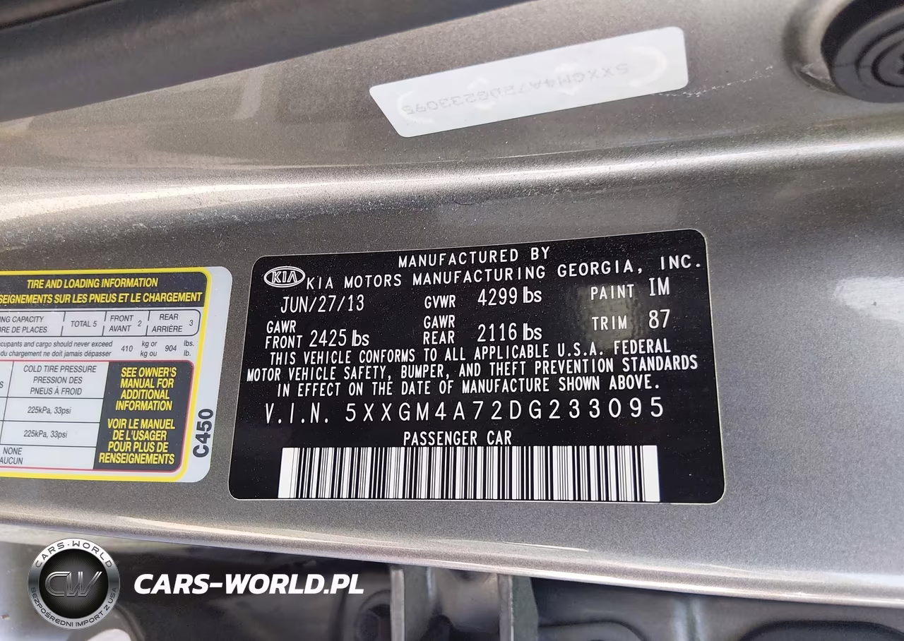 2013 Kia Optima Lx VIN:5XXGM4A72DG233095 - 9