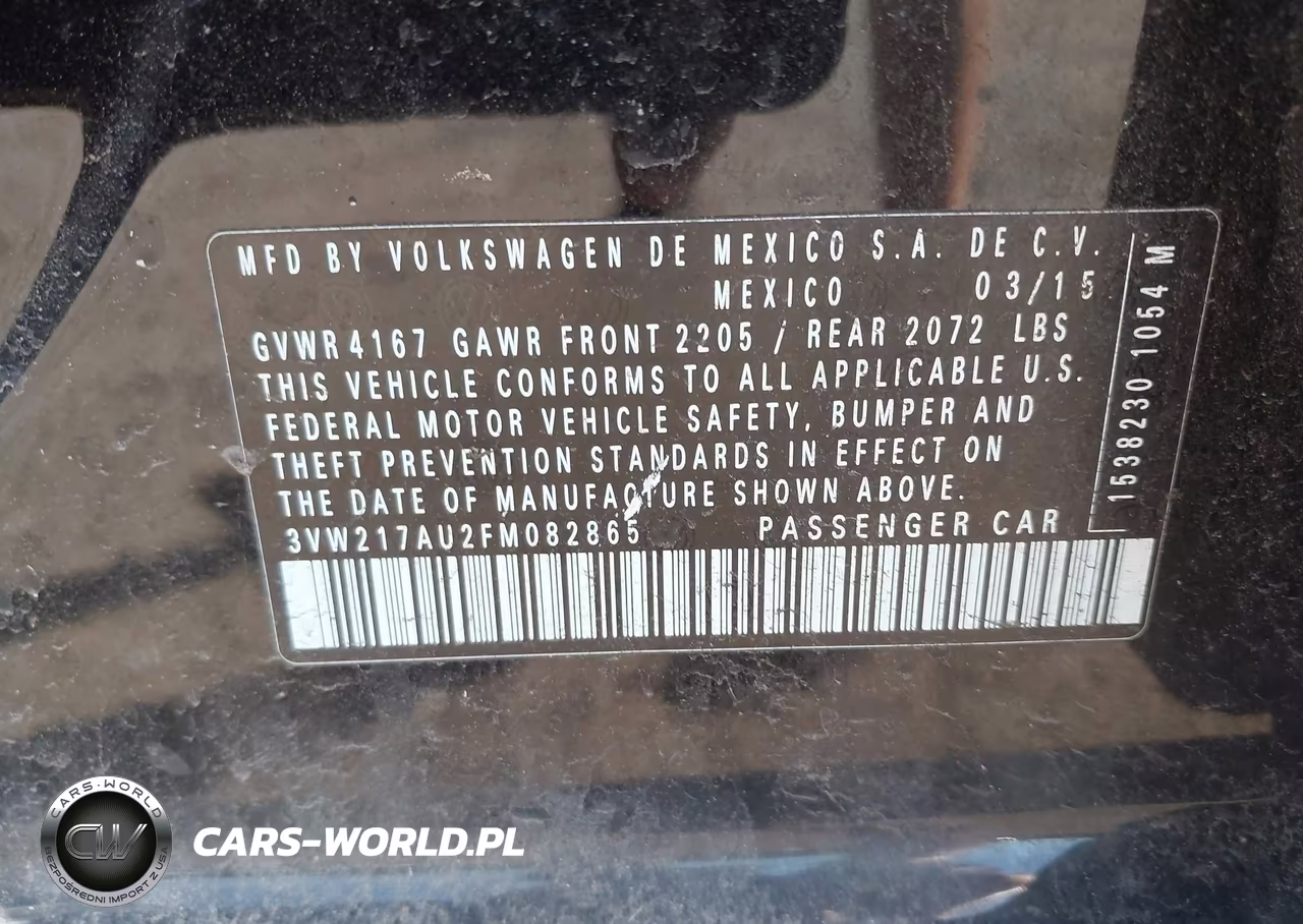 2015 Volkswagen Golf Tsi S 4-Door VIN:3VW217AU2FM082865 - 9