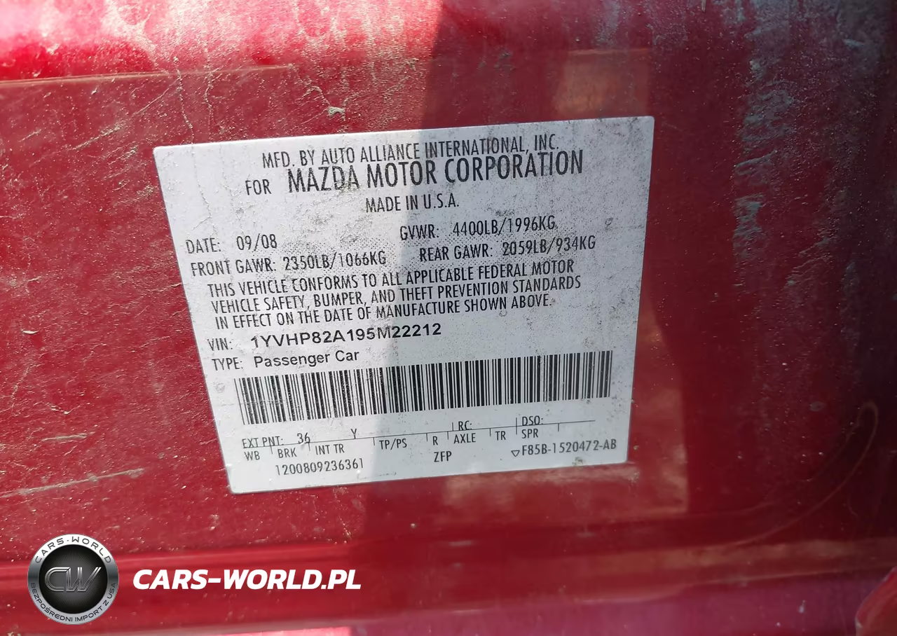 2009 Mazda Mazda6 I Grand Touring VIN:1YVHP82A195M22212 - 9