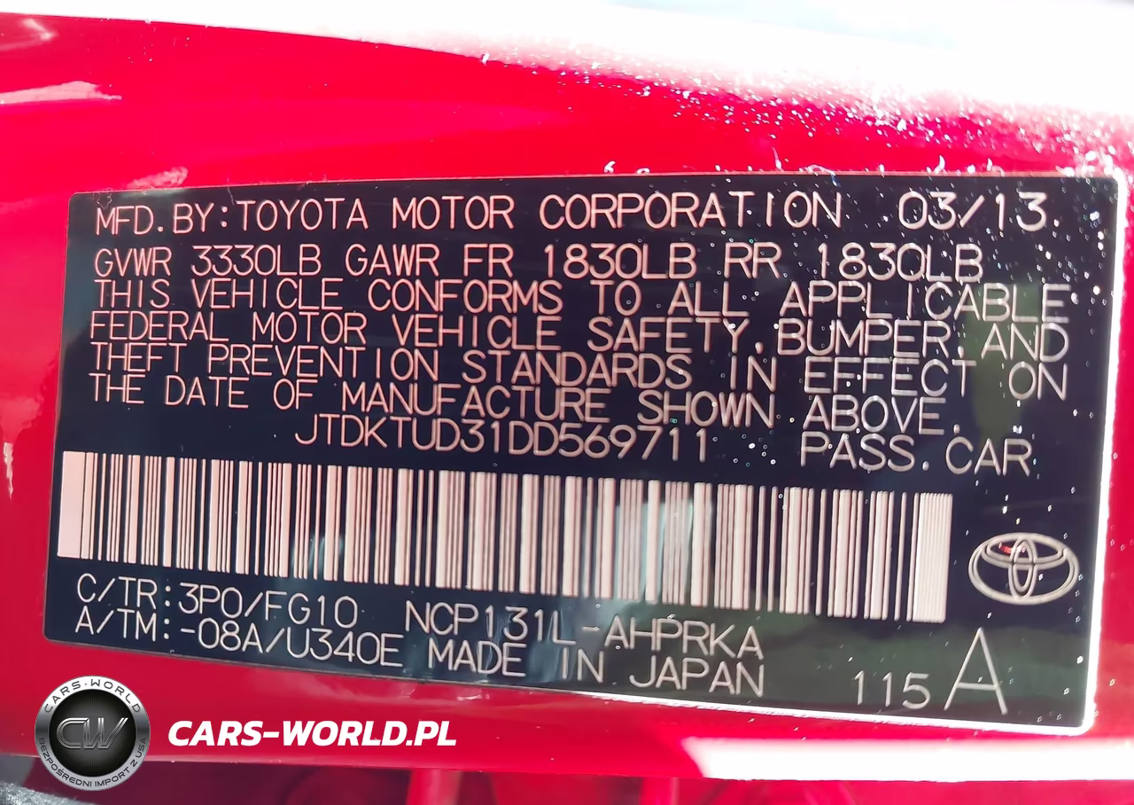 2013 Toyota Yaris Le VIN:JTDKTUD31DD569711 - 9