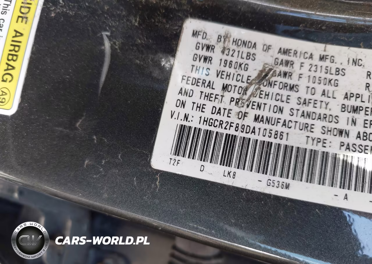 2013 Honda Accord Ex-L VIN:1HGCR2F89DA105861 - 9