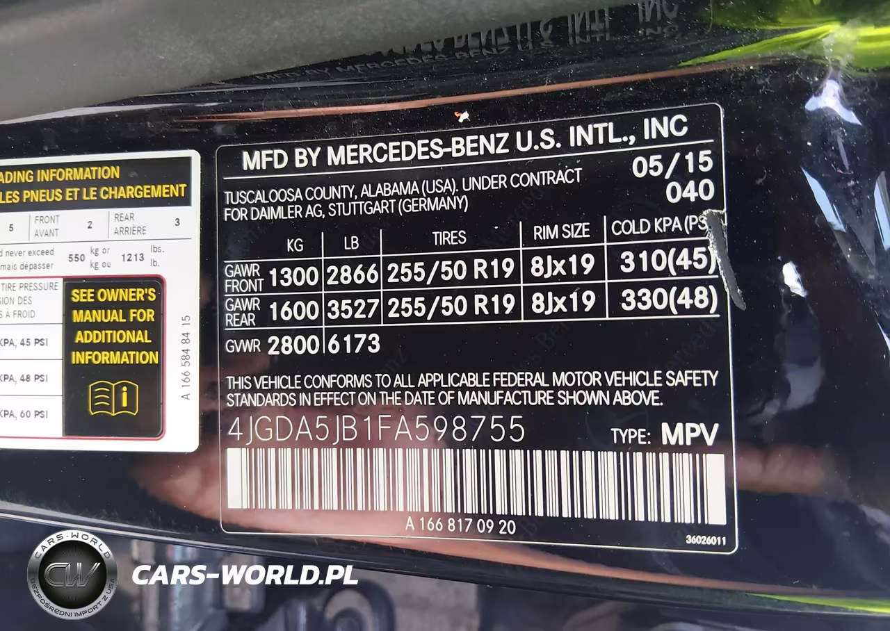2015 Mercedes-Benz Ml 350 VIN:4JGDA5JB1FA598755 - 9