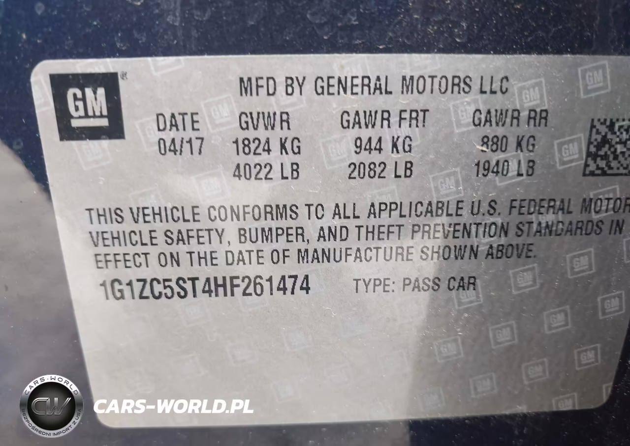 2017 Chevrolet Malibu 1Fl VIN:1G1ZC5ST4HF261474 - 9