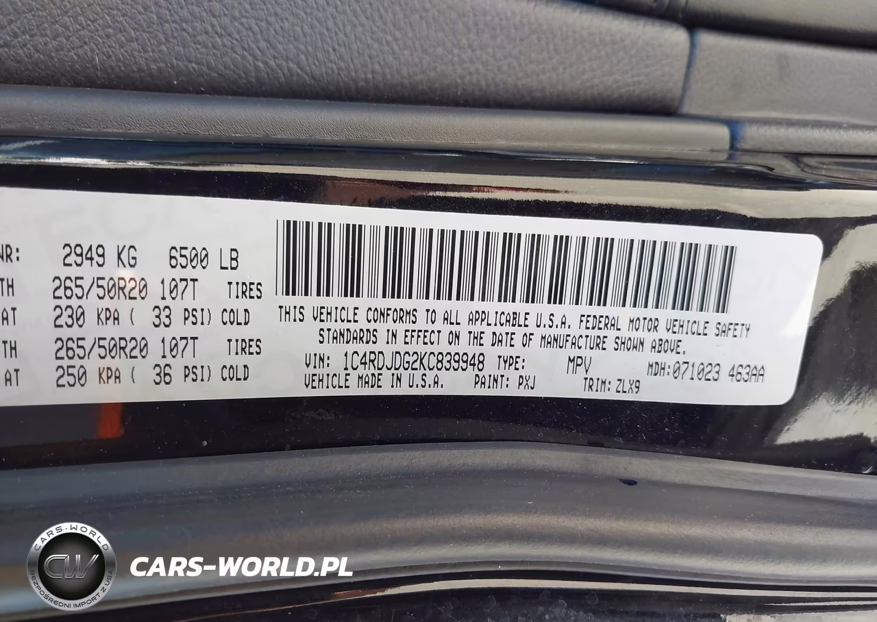 2019 Dodge Durango Gt Plus Awd VIN:1C4RDJDG2KC839948 - 9