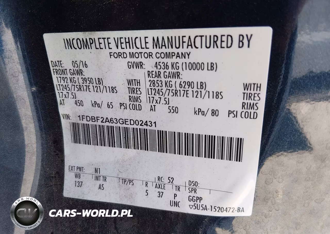 2016 Ford F-250 Xl VIN:1FDBF2A63GED02431 - 9