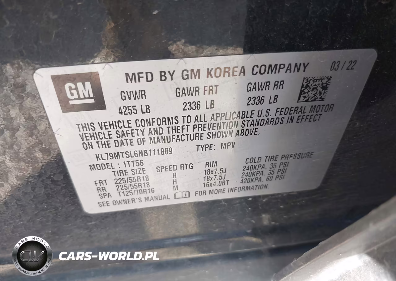 2022 Chevrolet Trailblazer Fwd Rs VIN:KL79MTSL6NB111889 - 9