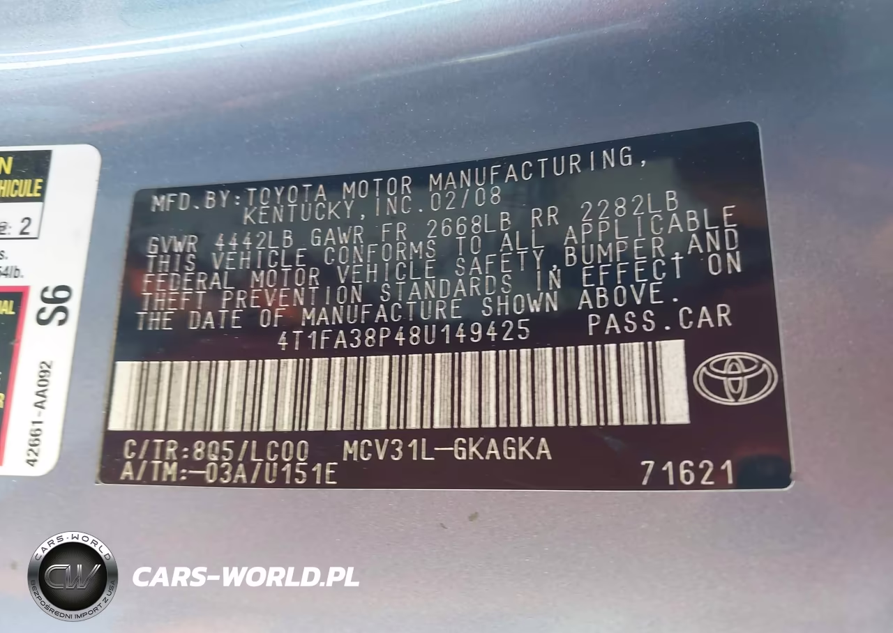 2008 Toyota Camry Solara Sle VIN:4T1FA38P48U149425 - 9