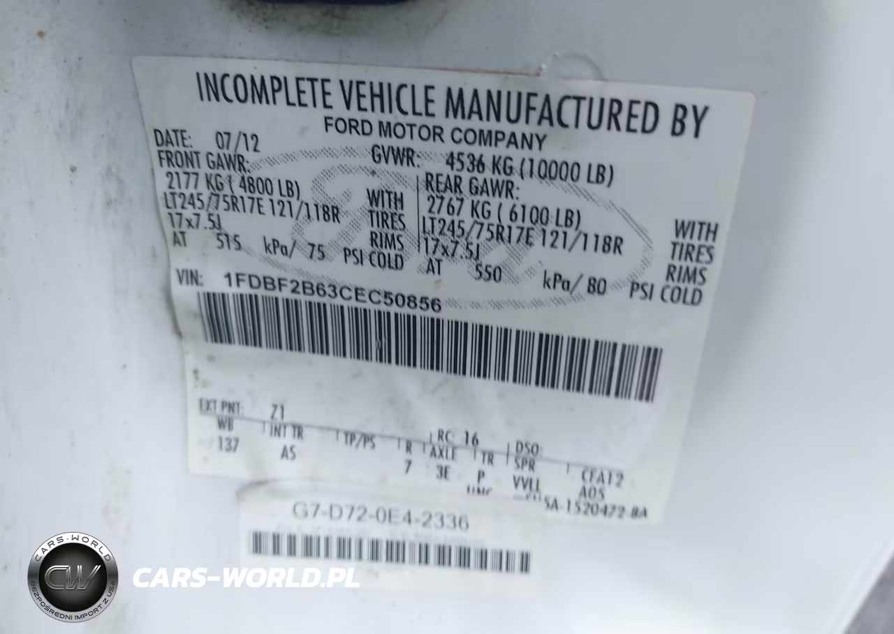 2012 Ford F-250 Xl VIN:1FDBF2B63CEC50856 - 9