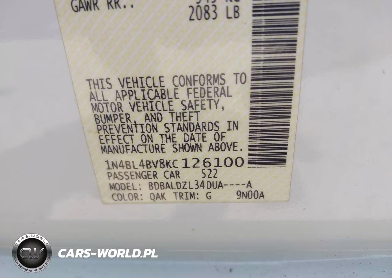 2019 Nissan Altima 2.5 S VIN:1N4BL4BV8KC126100 - 9