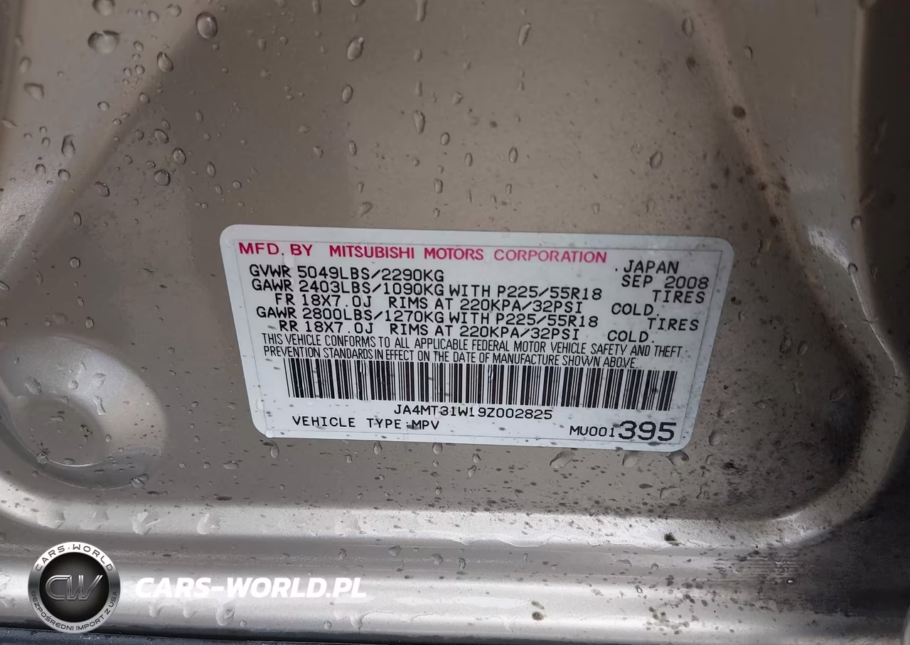 2009 Mitsubishi Outlander Se VIN:JA4MT31W19Z002825 - 9