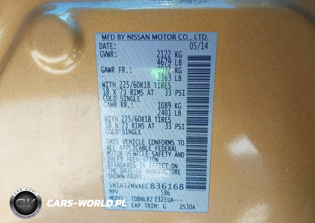 2014 Nissan Rogue Sl VIN:5N1AT2MVXEC836168 - 9