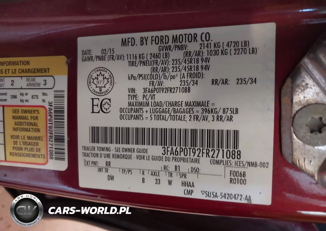 2015 Ford Fusion Se VIN:3FA6P0T92FR271088 - 9