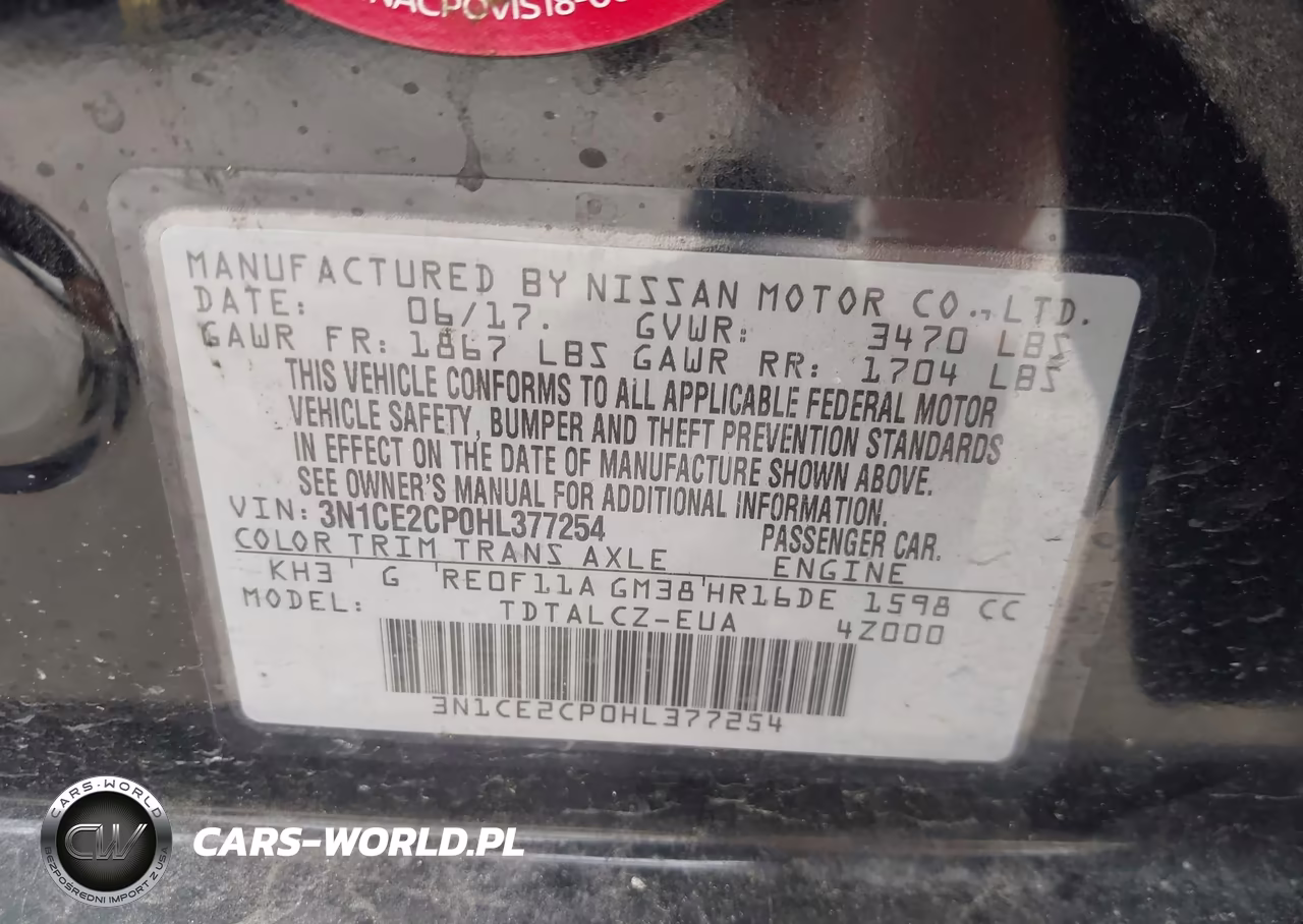 2017 Nissan Versa Note S Plus VIN:3N1CE2CP0HL377254 - 9