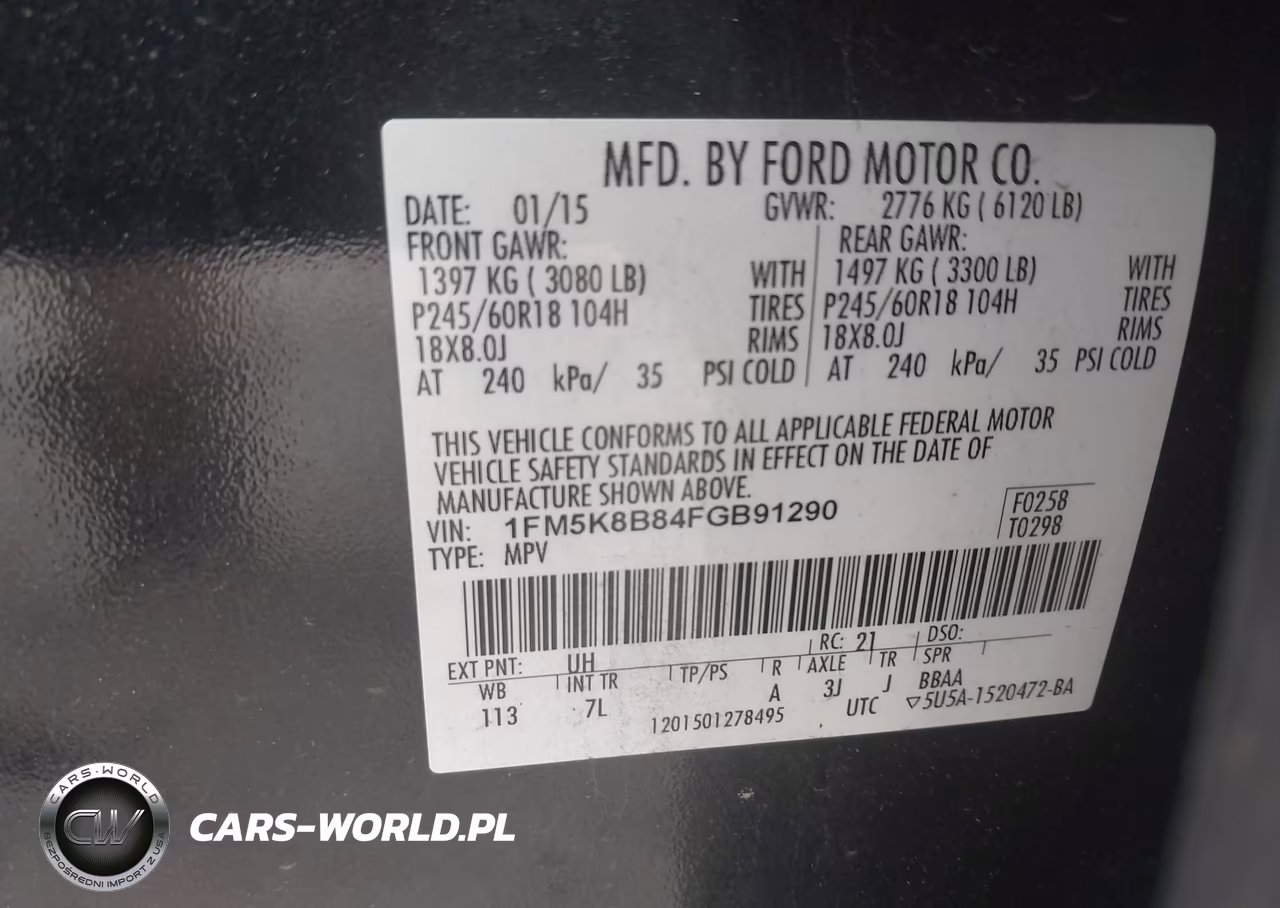 2015 Ford Explorer VIN:1FM5K8B84FGB91290 - 9
