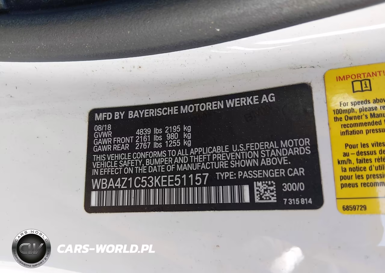 2019 BMW 430I VIN:WBA4Z1C53KEE51157 - 9
