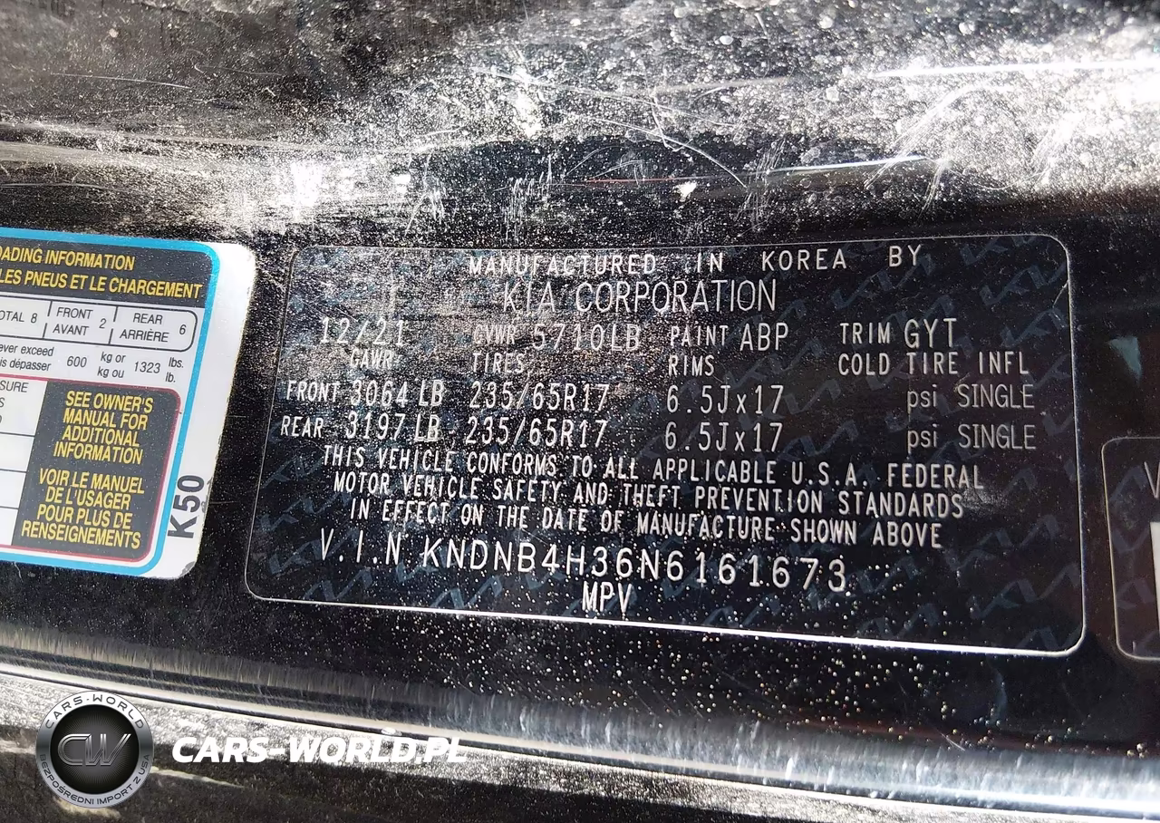 2022 Kia Carnival Mpv Lx Seat Package VIN:KNDNB4H36N6161673 - 9