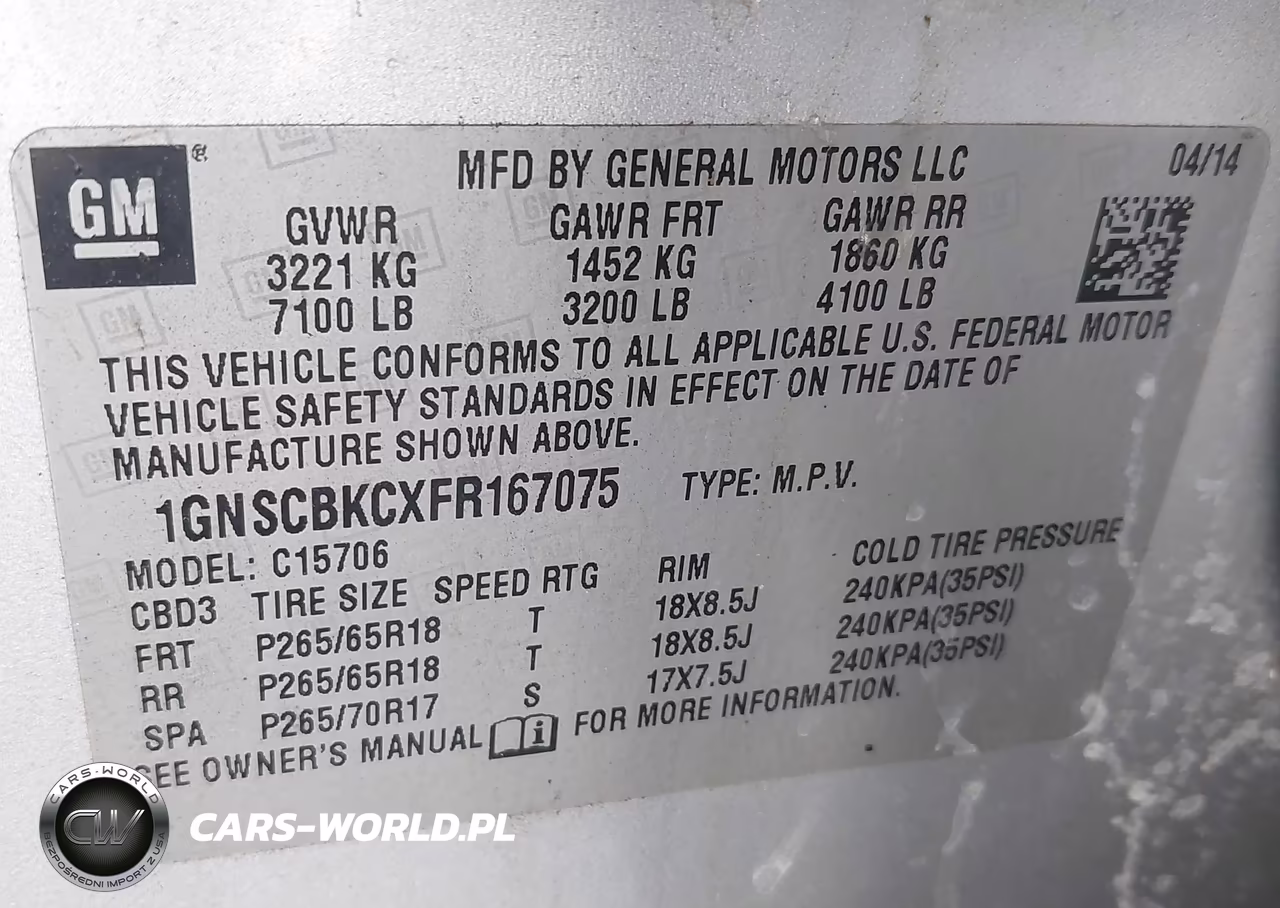 2015 Chevrolet Tahoe Lt VIN:1GNSCBKCXFR167075 - 9