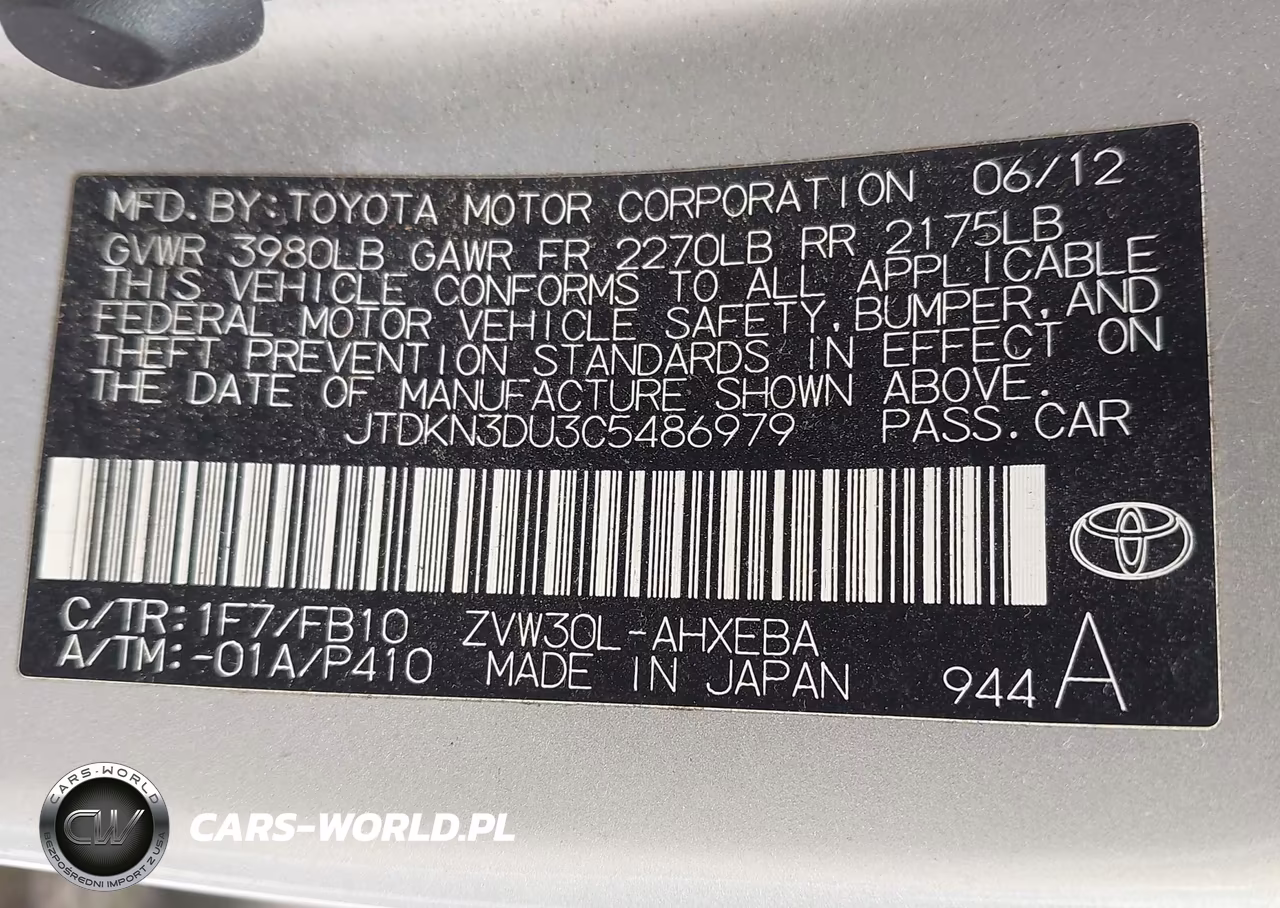 2012 Toyota Prius VIN:JTDKN3DU3C5486979 - 9