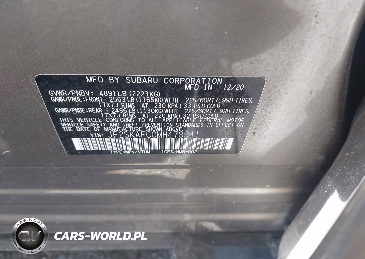 2021 Subaru Forester Premium VIN:JF2SKAFC0MH478941 - 9