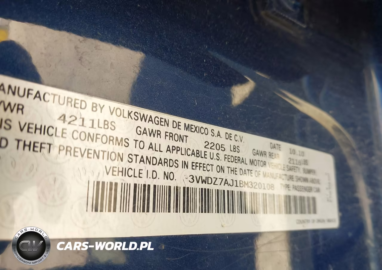 2011 Volkswagen Jetta 2.5L Se VIN:3VWDZ7AJ1BM320108 - 9