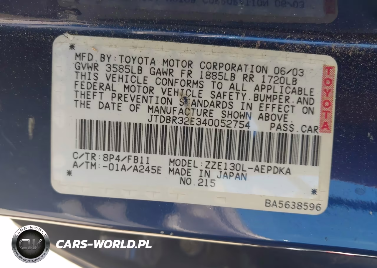 2004 Toyota Corolla Ce VIN:JTDBR32E340052754 - 9