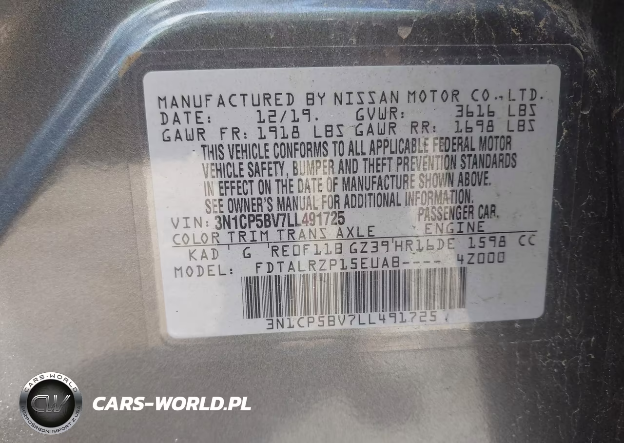 2020 Nissan Kicks S Xtronic Cvt VIN:3N1CP5BV7LL491725 - 9
