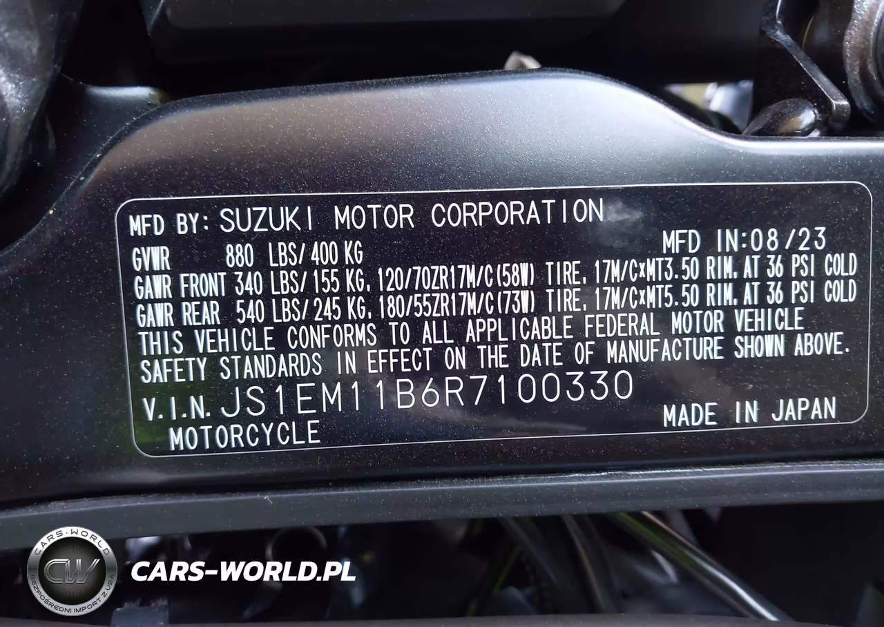 2024 Suzuki Gsx800 R VIN:JS1EM11B6R7100330 - 10