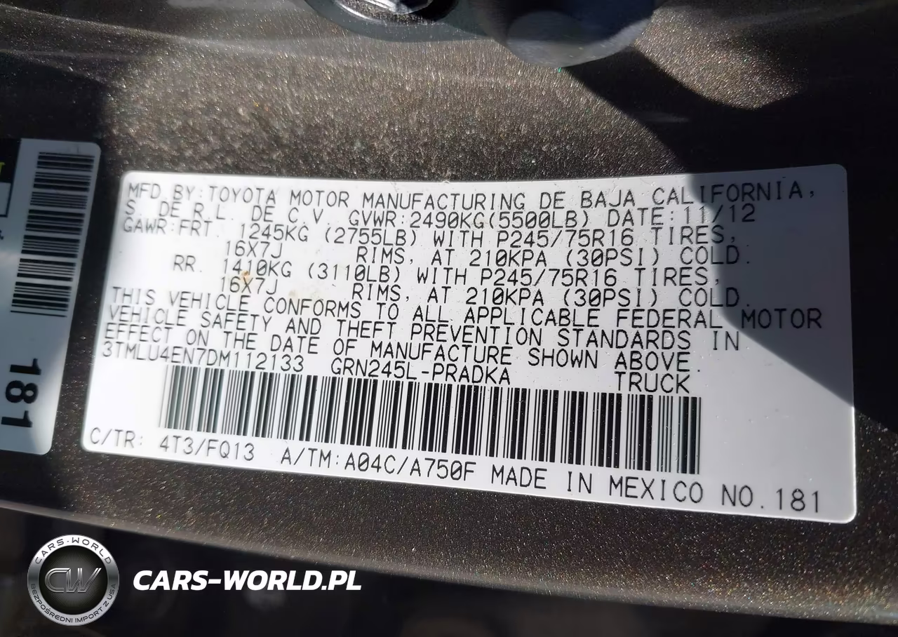 2013 Toyota Tacoma Base V6 VIN:3TMLU4EN7DM112133 - 9