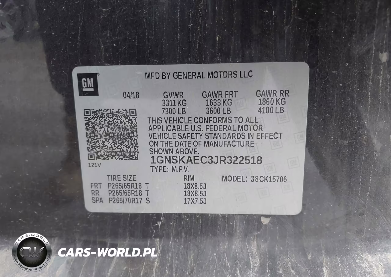 2018 Chevrolet Tahoe Ls VIN:1GNSKAEC3JR322518 - 9