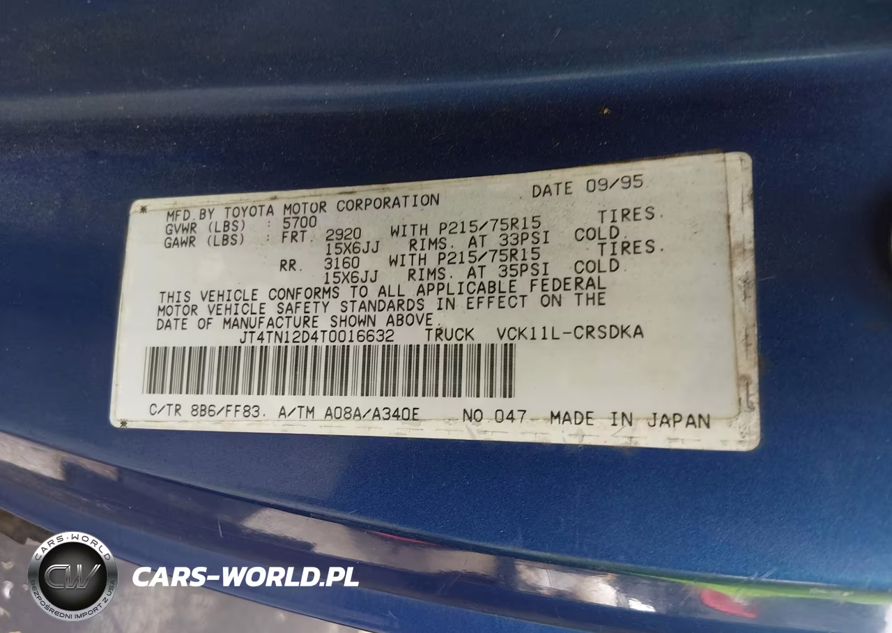 1996 Toyota T100 Xtracab VIN:JT4TN12D4T0016632 - 9