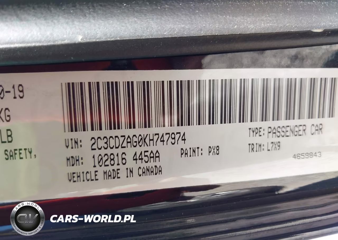 2019 Dodge Challenger Sxt VIN:2C3CDZAG0KH747974 - 9