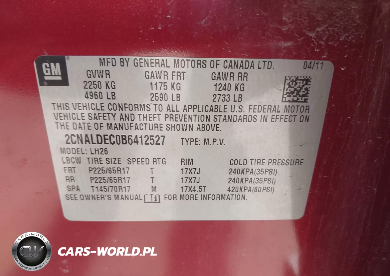 2011 Chevrolet Equinox 1Lt VIN:2CNALDEC0B6412527 - 9
