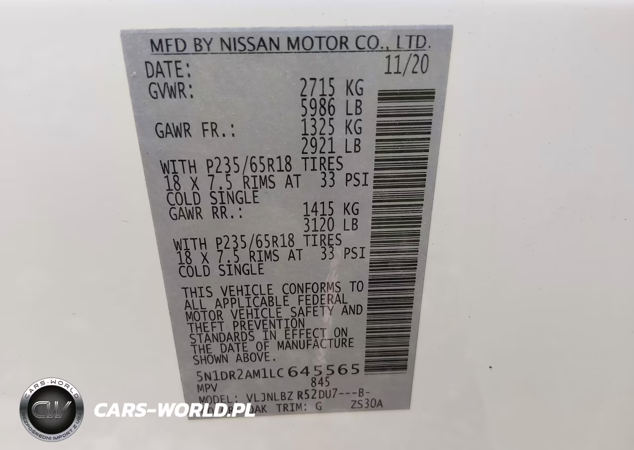 2020 Nissan Pathfinder S 4Wd VIN:5N1DR2AM1LC645565 - 9