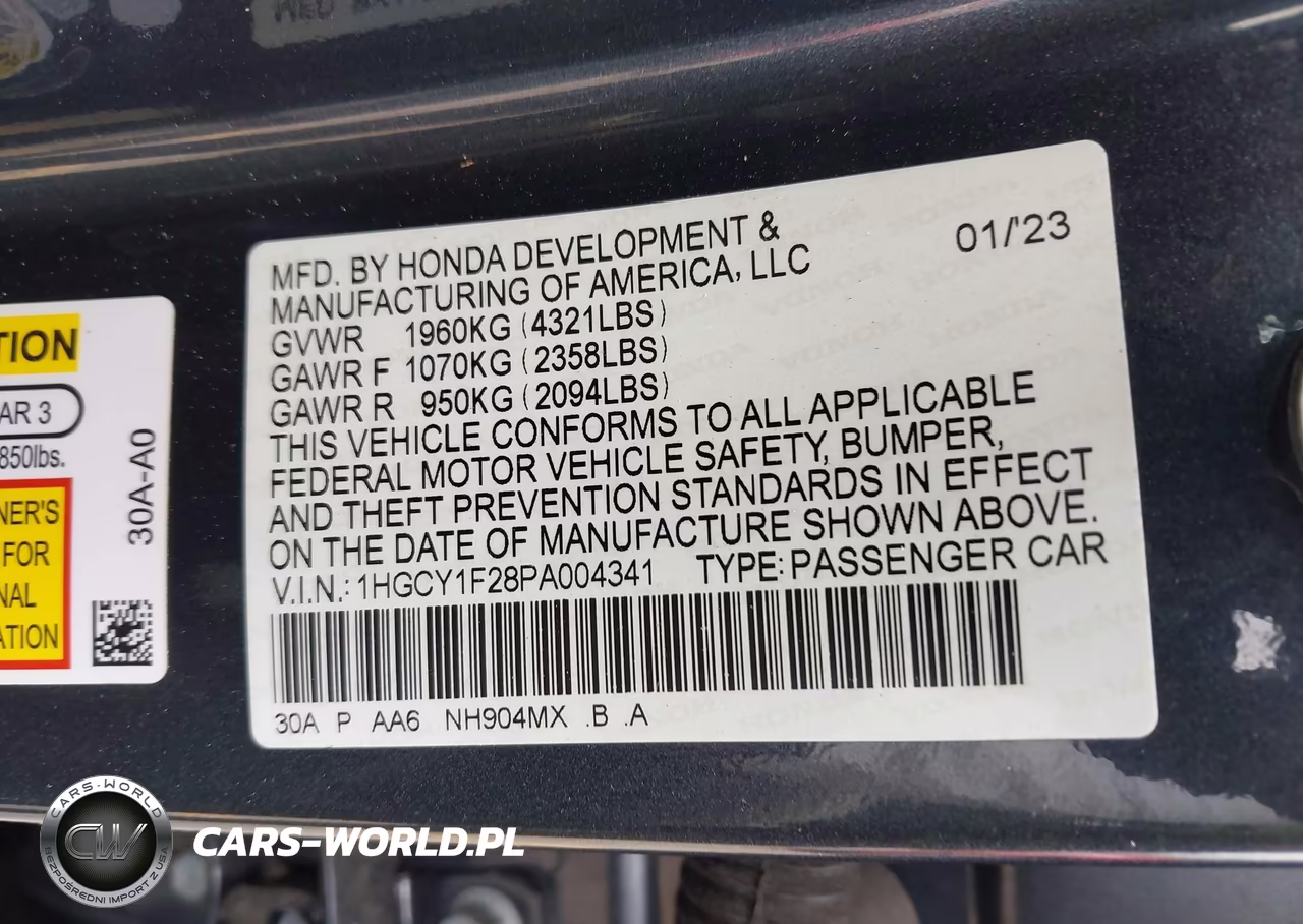 2023 Honda Accord Lx VIN:1HGCY1F28PA004341 - 9
