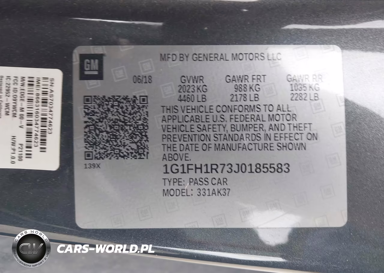 2018 Chevrolet Camaro 2Ss VIN:1G1FH1R73J0185583 - 9