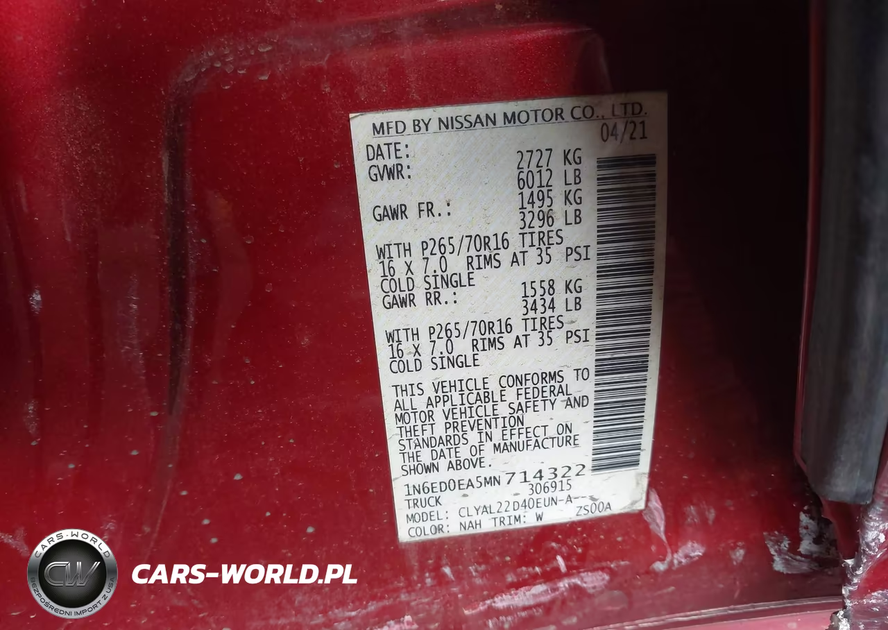 2021 Nissan Frontier Sv 4X2 VIN:1N6ED0EA5MN714322 - 9