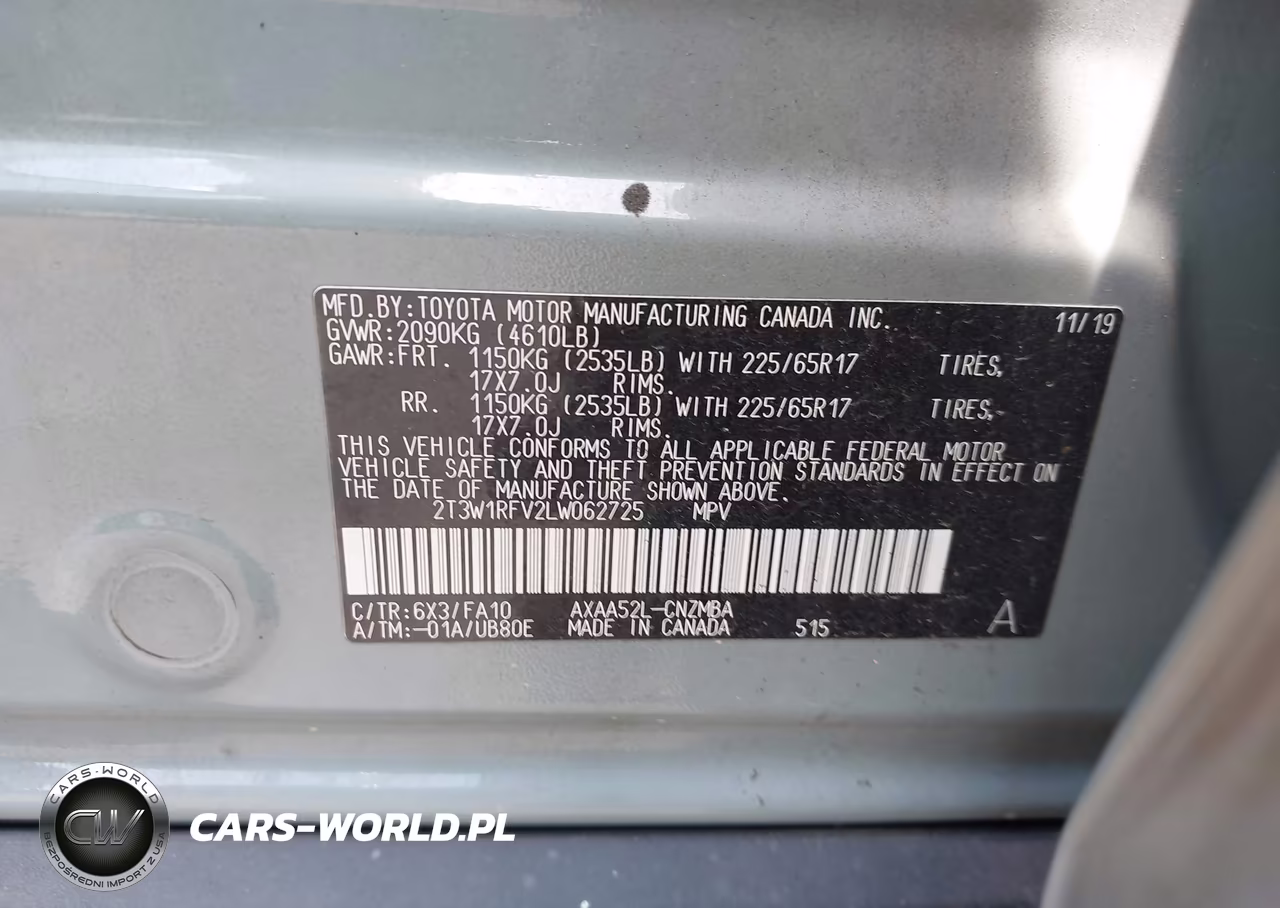 2020 Toyota Rav4 Xle VIN:2T3W1RFV2LW062725 - 9