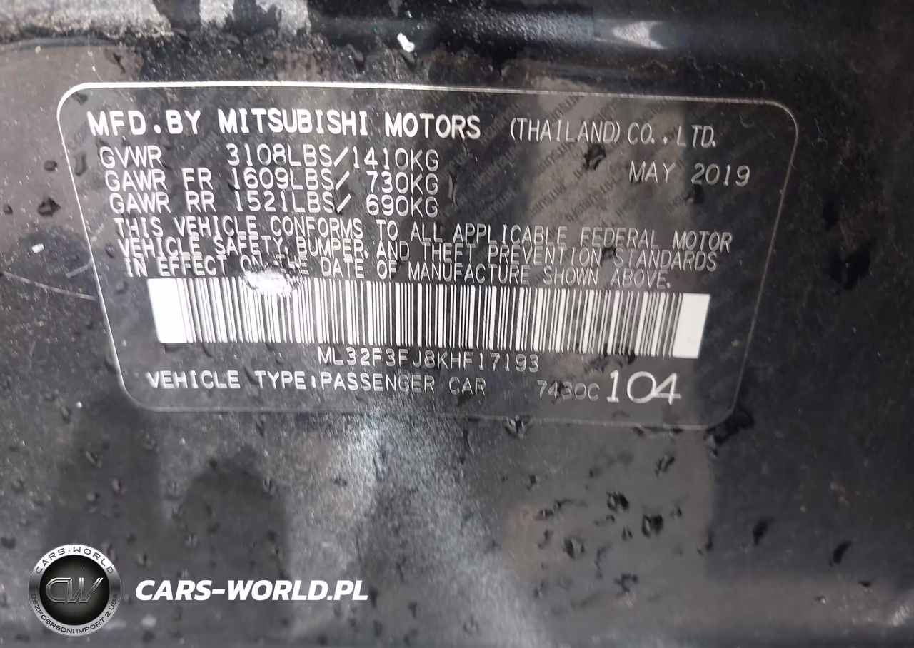 2019 Mitsubishi Mirage G4 Es VIN:ML32F3FJ8KHF17193 - 9