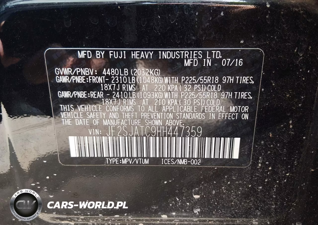 2017 Subaru Forester 2.5I Touring VIN:JF2SJATC9HH447359 - 9