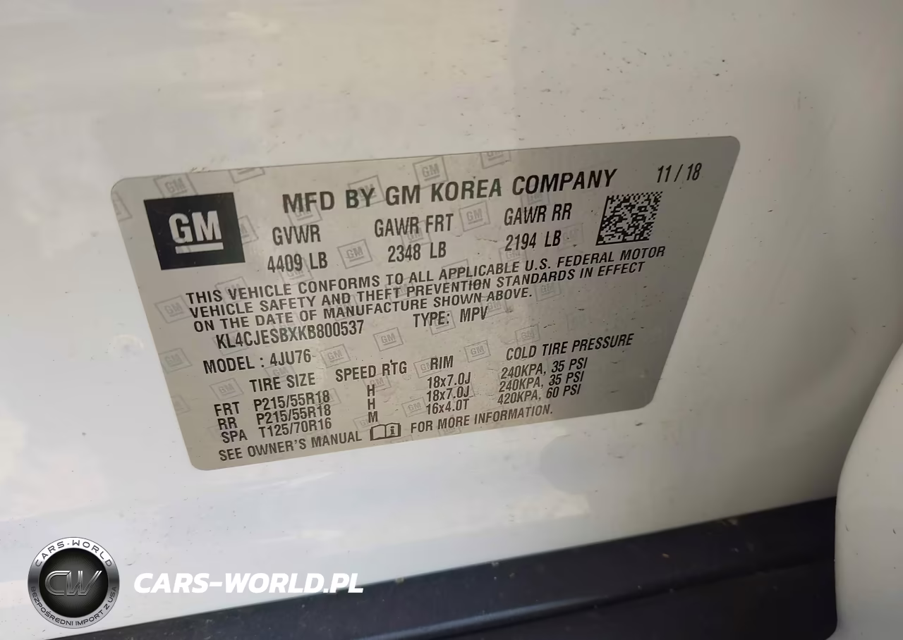2019 Buick Encore Awd Preferred VIN:KL4CJESBXKB800537 - 9