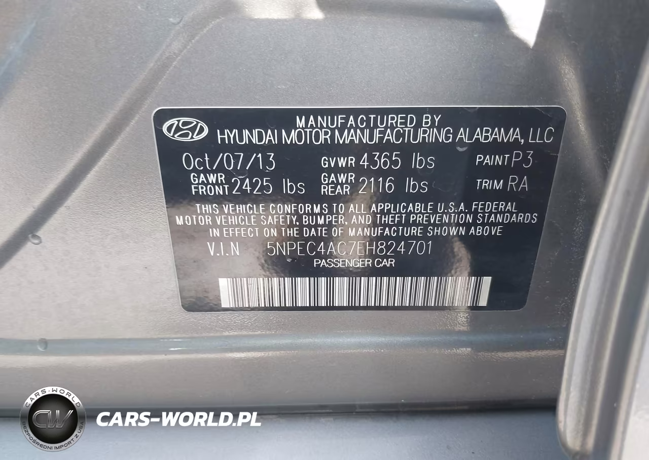 2014 Hyundai Sonata Se VIN:5NPEC4AC7EH824701 - 9