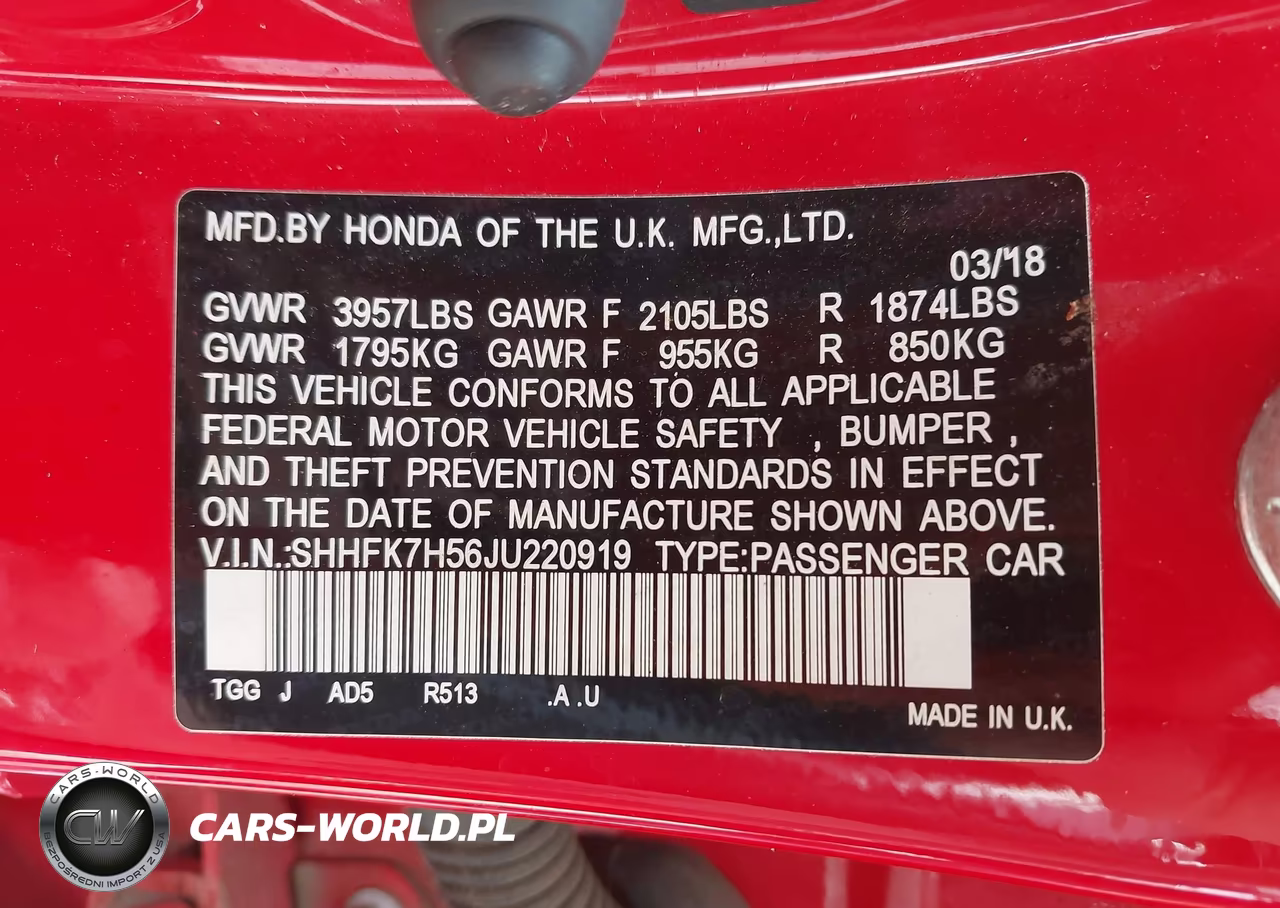 2018 Honda Civic Ex VIN:SHHFK7H56JU220919 - 9