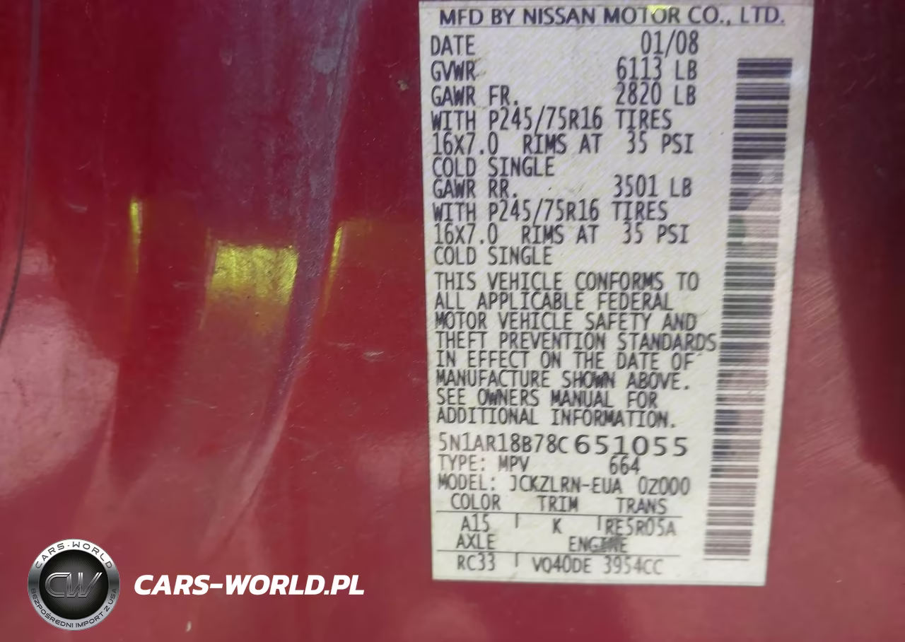 2008 Nissan Pathfinder S VIN:5N1AR18B78C651055 - 9