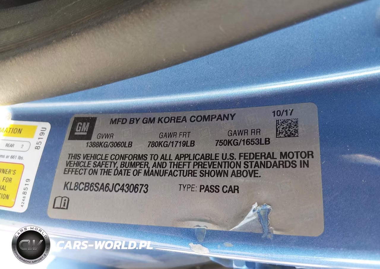 2018 Chevrolet Spark Ls Cvt VIN:KL8CB6SA6JC430673 - 9